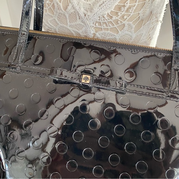 KATE SPADE ♠️ Camelia Street Sophie Black Embossed Patent Leather Tote - Picture 2 of 9